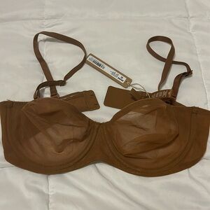 SKIMS Brown Sheer Bra